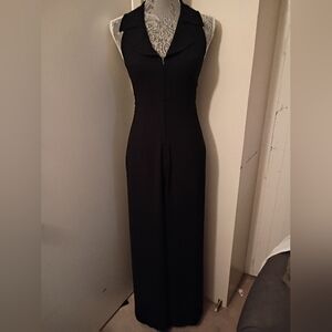 Stunning Vintage 90s Mark Wong Nark Black Zip Up Backless Jumpsuit S